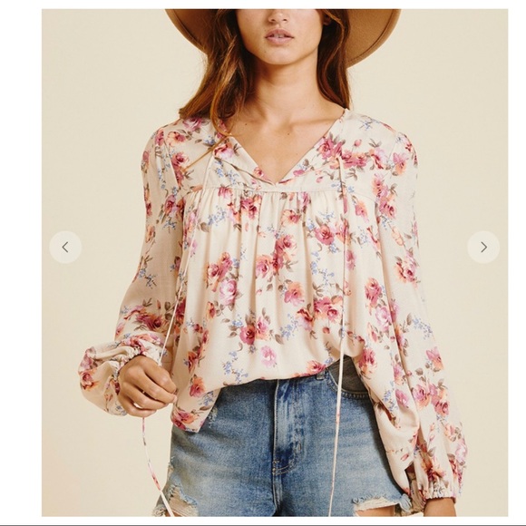 Ashley Boho Chic Flowy Floral Top - Picture 5 of 5